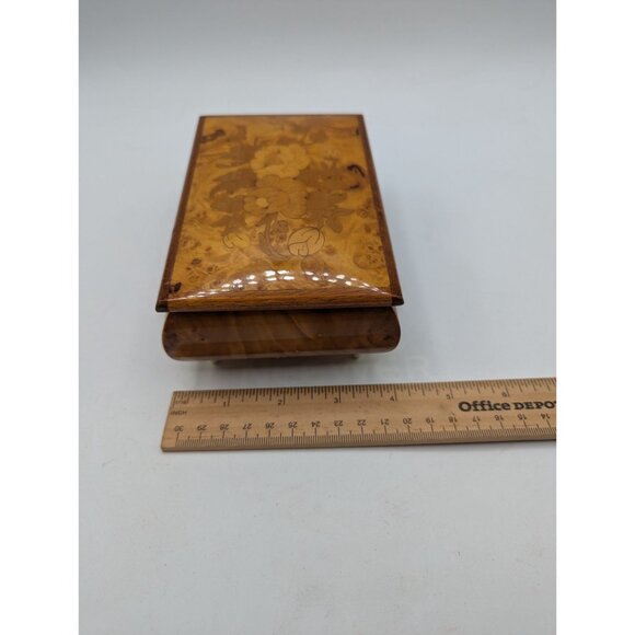 Vtg Reuge Swiss Musical Movement Wood Jewelry Box ~ Ireon Imports ~ Italy - Picture 6 of 15